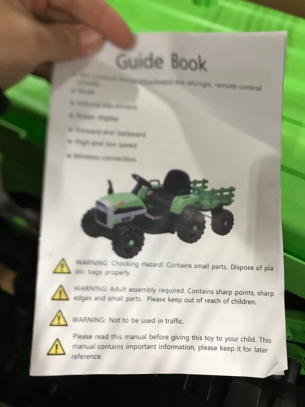 Photo 6 of [READ NOTES]
Nasitip 12V Battery Powered Electric Tractor with Trailer, Toddler Ride On Car w/Remote Control/ 7-LED Headlights
