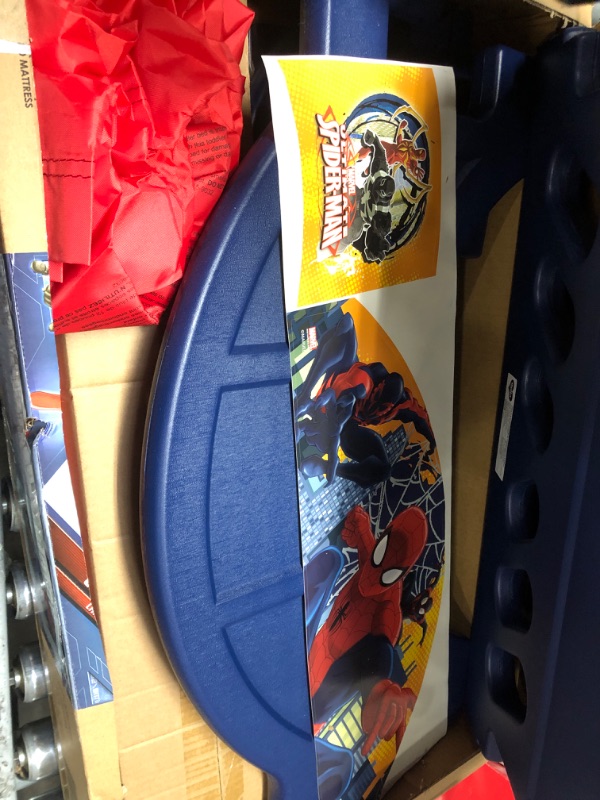 Photo 2 of Delta Children Plastic Toddler Bed, Marvel Spider-Man + Delta Children Twinkle Galaxy Dual Sided Recycled Fiber Core Toddler Mattress (Bundle) Spider-man Bed 