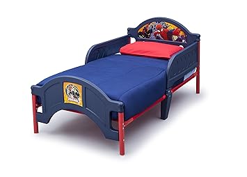 Photo 1 of Delta Children Plastic Toddler Bed, Marvel Spider-Man + Delta Children Twinkle Galaxy Dual Sided Recycled Fiber Core Toddler Mattress (Bundle) Spider-man Bed 