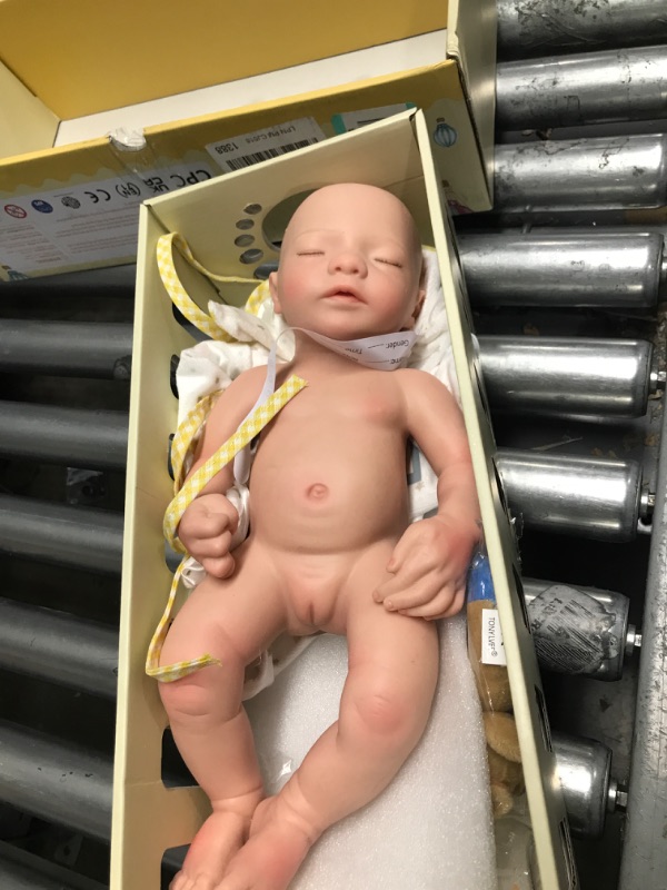 Photo 2 of BABESIDE Lifelike Reborn Baby Dolls 16-in Full Platinum Silicone Reborn Baby Girl Realistic-Newborn Baby Doll Sleeping Girl Real Life Baby Dolls with Feeding Kit & Gift Box