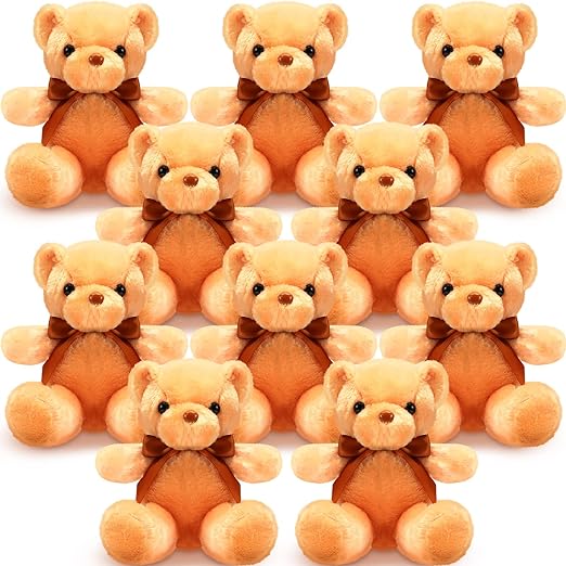 Photo 1 of 10 Pieces Operation Christmas Bears Soft Plush Toy Stuffed Animals Cute Bears for Kids Boys Girls Birthday Valentines Day Baby Shower Bear Party Favor (Brown)
