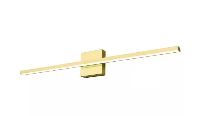 Photo 1 of 31. 89 in. 1-Light Gold Modern/Contemporary Bathroom Mirror LED Vanity Light Bar
