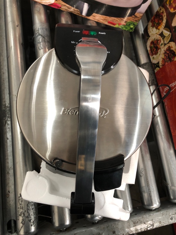 Photo 3 of **DAMAGED**
Brentwood Electric Tortilla Maker Non-Stick, 10-inch, Brushed Stainless Steel/Black