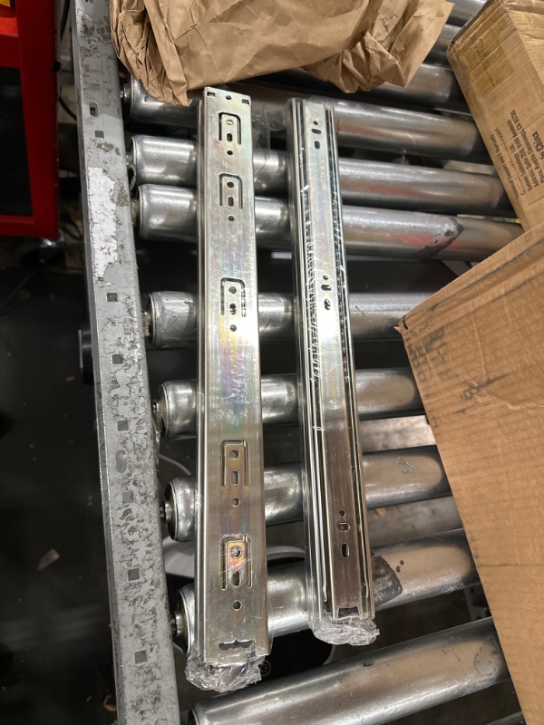 Photo 2 of 2 Pairs of 18 Inch Hardware 3-Section Full Extension Ball Bearing Side Mount Drawer Slides,100 LB Capacity Drawer Slide 18 Inch Zinc Plated