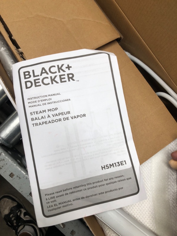 Photo 2 of BLACK+DECKER Steam Mop for Hard Floor, White (HSM13E1)