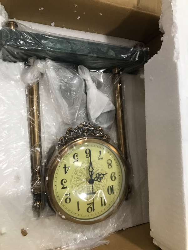 Photo 2 of Vintage Mantel Clock With Pendulum,Mantel Clocks For Living Room Decor Above Fireplace,Mantle Clocks For Fireplace,Anniversary Clock,Antique Clocks,Farmhouse Clocks,Modern Desk Clock In Home Kitchen Green Clock