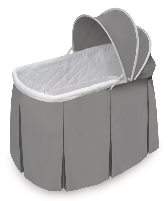 Photo 1 of Badger Basket Cuddles Rocking Doll Bassinet, Grey
