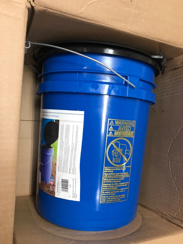 Photo 2 of Camco Portable Toilet with Seat and Cover, 5 Gallons, Blue (41549)