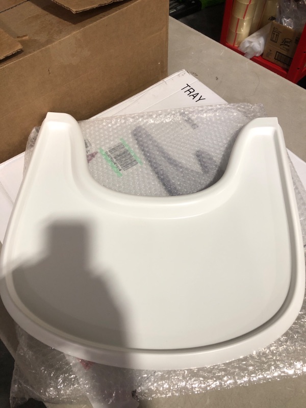 Photo 2 of Baby High Chair Tray, Designed Exclusively for Stokke Tripp Trapp Chair, Made with BPA-Free Plastic, with Smooth Surface That Allows Baby Suction Bowls and Plates to be Sucked Up White