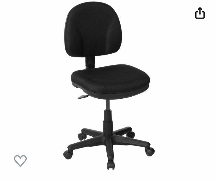 Photo 1 of Office Star Pneumatic Sculptured Office Task Chair with Thick Padded Seat and Built-in Lumbar Support, Black
