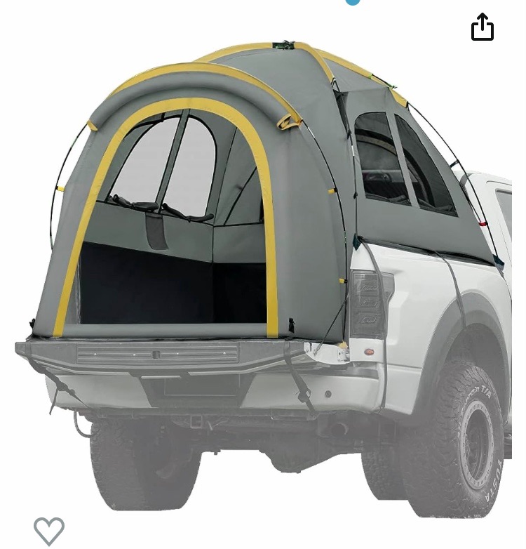 Photo 2 of 
Quictent Pickup Truck Tent for 5.5-5.8'/6.0-6.3'/6.4-6.7'/8.0-8.2'/5.0-5.2' Bed, Waterproof PU2000mm 2-Person Sleeping Capacity Truck Bed Tent with Removable Awning, Rainfly ? Storage Bag Included