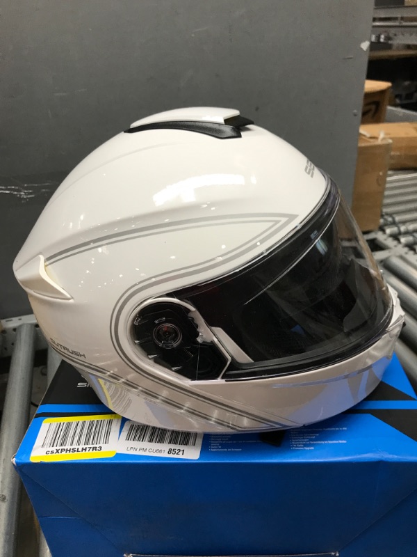 Photo 2 of Sena Outrush Bluetooth Modular Motorcycle Helmet with Intercom System X-Large Outrush Gloss White