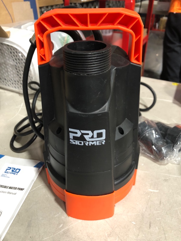 Photo 2 of * used * see all images * 
Clean Water Pump, Prostormer 1HP 3430GPH Portable Household Submersible Utility Drainage Pump 