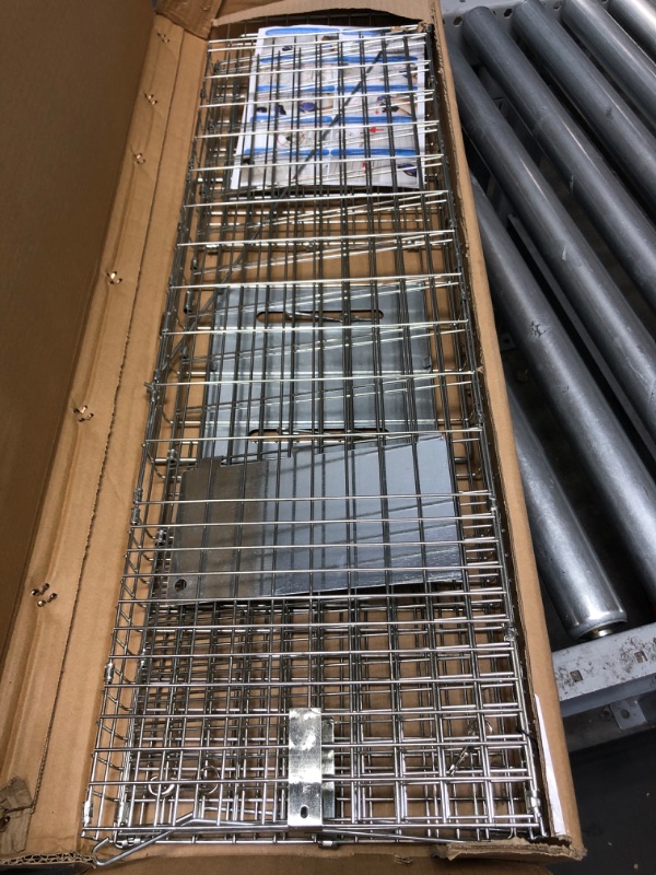 Photo 2 of * used item * 
SZHLUX 32" Live Animal Cage Trap, Heavy Duty Folding Raccoon Traps, Humane Cat Trap for Stray Cats