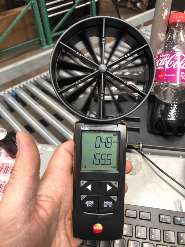 Photo 2 of Testo 417 Anemometer Set with Measurement Funnels and Flow Straightener - Handheld Airflow Meter for Air Velocity, Volume Flow, and Temperature – CFM Meter HVAC 32 to +122 °F with App Compatibility Inlet/Outlet Measurement Flow Straightener + Funnel Kit