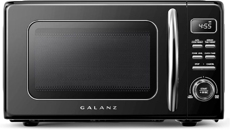 Photo 1 of Galanz GLCMKZ07BKR07 Retro Countertop Microwave Oven with Auto Cook & Reheat, Defrost, Quick Start Functions, Easy Clean with Glass Turntable, Pull Handle.7 cu ft, Black
