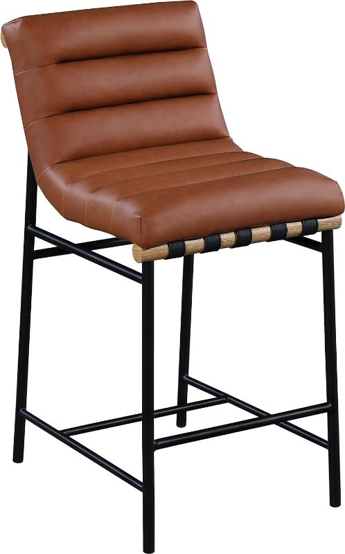 Photo 1 of 
Meridian Furniture 857Cognac-C Burke Collection Modern | Contemporary Faux Leather Upholstered Counter Stool, Cognac, 18" W x 23.5" D x 37" H
