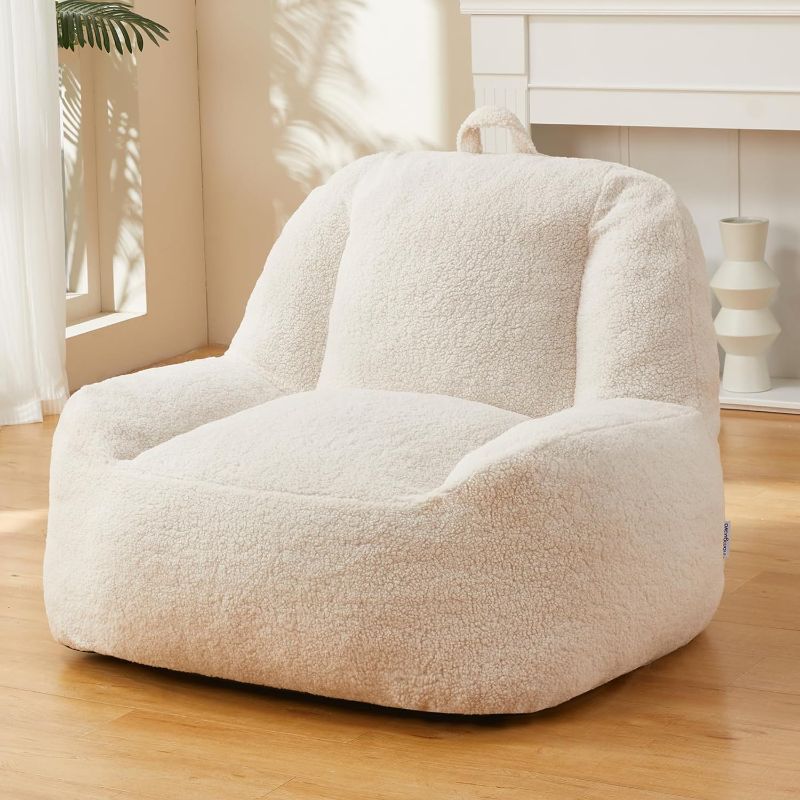 Photo 1 of 
Homguava Bean Bag Chair Sherpa Bean Bag Lazy Sofa Beanbag Chairs for Adults, Teens with High Density Foam Filling Modern Accent Chairs Comfy Chairs for...
