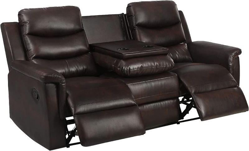 Photo 1 of 
Box 1 of 3*****BLACK--FULife 2 Seaters Manual Wall Hugger Chair RV Sofa Loveseat,PU Leather Double Reclining Sectional Couch with 2 Cup Holders&Pillow Top Armrest for Living...