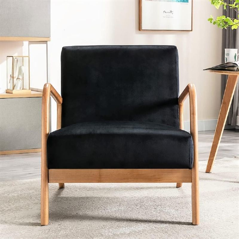 Photo 1 of 
US Pride Furniture Classic Accent Chair with Unique Open-Framed Arm Design, Soft Microfiber Upholstered Armchair for Living Room, Bedroom or Office, 