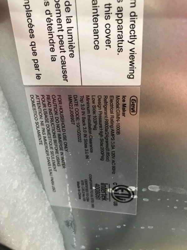 Photo 1 of (PARTS ONLY)Gevi Household V2.0 Countertop Nugget Ice Maker | Keep Ice Up to 24 Hours | Quiet Pellet Ice Machine | Open and Pour Water Refill | Stainless Steel Housing | 16.9''H Fits Under Wall Cabinet | Black Handle - Black