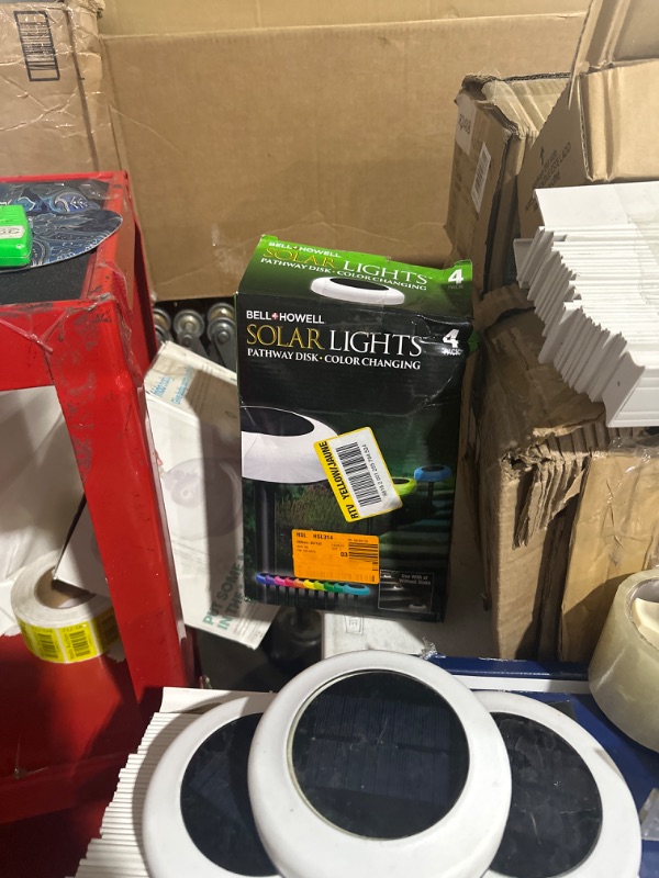 Photo 4 of **PARTS ONLY NON REFUNDABLE NO RETURNS SOLD AS IS**
**READ NOTES BELOW**Bell+Howell Vividisk Color Changing LED Solar Pathway Lights, Solar Lights Outdoor Waterproof Path Lights, Solar Driveway Lights, Solar Landscape Lights, Decorative Lawn & Walkway Lig