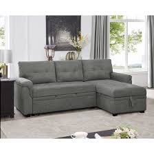 Photo 1 of *BOX 1 ONLY* Naomi Home Perry Modern Sectional Sofa with Storage Chaise-Color:Gray,Fabric:Velvet
