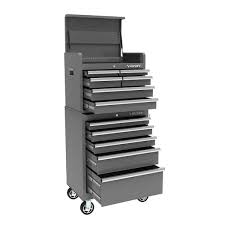 Photo 1 of *BOTTOM PART ONLY* 27 in. 11-Drawer Tool Chest and Cabinet Combo in Glossy Gray
