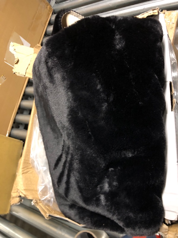 Photo 1 of Faux Fur Cowhide Rugs (5 * 7 ft), Machine Washable Cow Print Area Carpet Black Color with Non-Slip Suede Backing, Durable & No Shedding 5x7ft