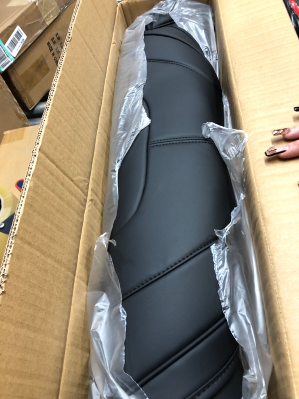 Photo 2 of BASENOR Tesla Model 3 Model Y Model S Model X Leather Seat Back Kick Protectors Kick Mats Black Set of 2