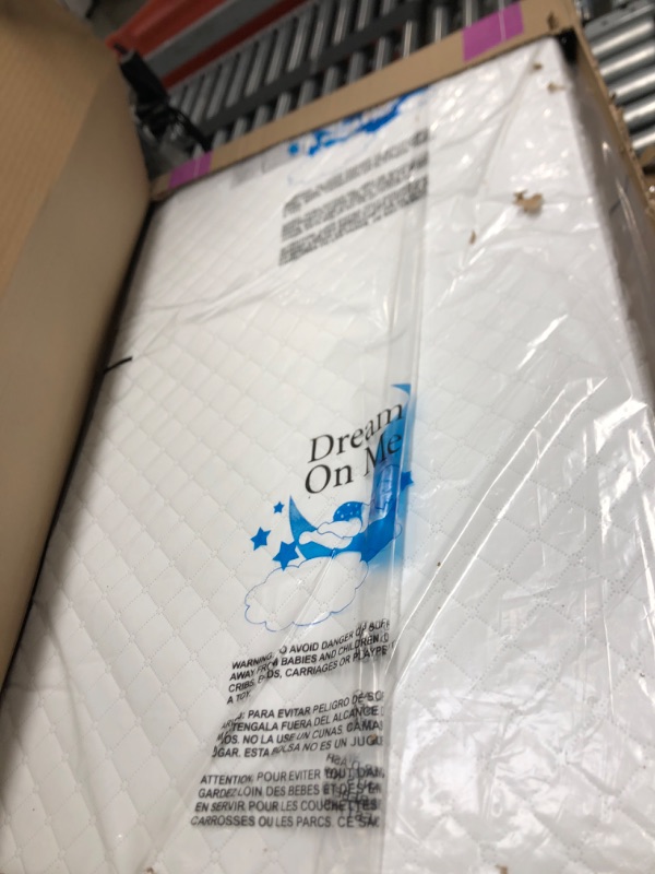 Photo 2 of Dream On Me Holly 3” Fiber Portable, Greenguard Gold Certified, Waterproof Vinyl Cover, Lightweight Mini Crib Mattress, White