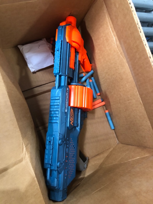 Photo 2 of NERF Elite 2.0 Shockwave RD-15 Dart Blaster, 30 Nerf Elite Darts, 15-Dart Rotating Drum, Kids Outdoor Toys for 8 Year Old Boys & Girls and Up