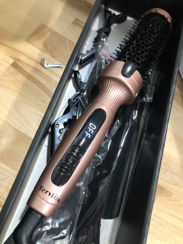 Photo 3 of * NEW* Terviiix 1.5" Thermal Brush Heated for Hair Curling, 38mm Ceramic Tourmaline Ionic Volumizer, Gold
