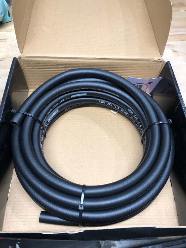 Photo 2 of EVIL ENERGY 3/8 Fuel Hose Line Push Lock NBR Rubber SAE 30R7 25FT 300PSI 3/8 Inch 25FT