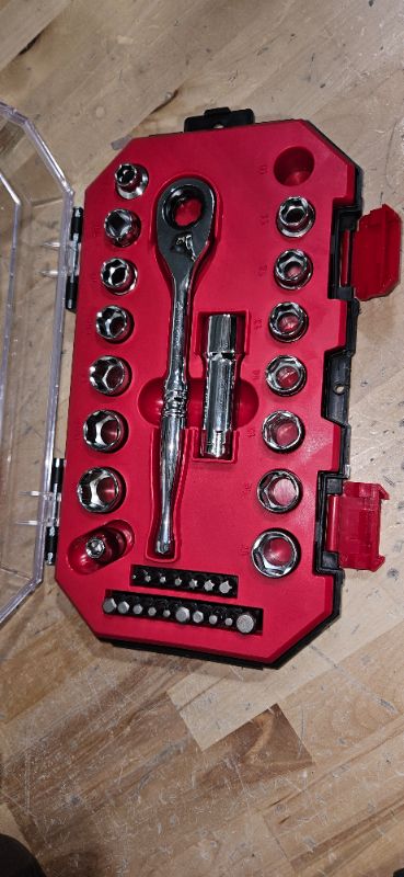 Photo 2 of (MISSING 10MM) 3/8 in. Drive 6-Point Pass-Thru Ratchet and Socket Set (35-Piece)