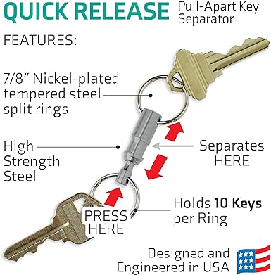 Photo 1 of Lucky Line Quick Release Keychain Nickel 2 Pack