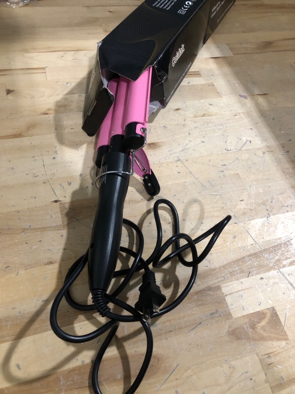 Photo 1 of 3 Barrel Curling Iron, 1 Inch Hair Waver Curling Iron Adjustable 25mm Curling Iron for Long or Short Hair Heat Up Quickly Last Long Waver Iron Wand for Women Pink