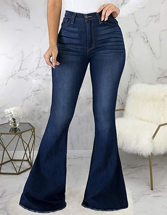 Photo 1 of Bell Bottom Jeans for Women Ripped High Waisted Classic Flared Pants LARGE
 