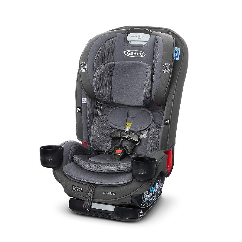 Photo 1 of 
Graco SlimFit3 LX 3 in 1 Car Seat | Space Saving Car Seat Fits 3 Across in Your Back Seat, Kunningham
Style:SlimFit w/ 3-Across Fit
Color:Kunningham