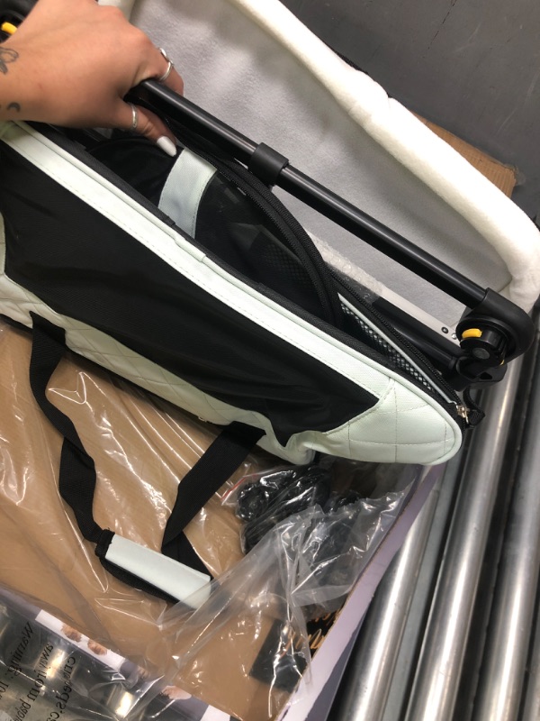 Photo 1 of Agape Paws Pet Carrier | Smooth Removeable Wheels | Full Turn Radius | Durable | Lightweight | Comfortable | Safe | Large Cat Carrier | Small Dog Travel Carrier | Larger Than Airline Size Carriers White & Black