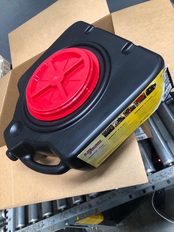 Photo 1 of LUMAX LX-1632 Black 15 Quart Drainmaster Drain Pan and Waste Oil Storage. Ideal for Oil Recycling, Drain Direct - No Oily Tub, Funnel, or Mess. No Mess to Clean-Up on Top or Side.
