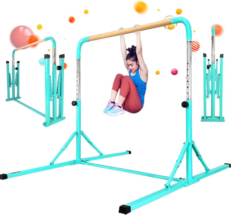 Photo 1 of **INCOMPLETE**PreGymnastic No Wobble Gymnastics Bar, 6ft Long Base Gymnastic bar for Kids, Super Easy Folding Gymnastics Bar, Adjustable Gymnastics Kip Bar for Kids
