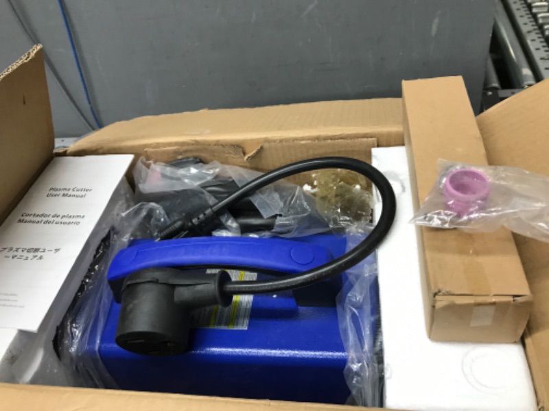 Photo 1 of 50Amp Non-Touch Pilot Air Plasma Cutter 110V / 220V Dual Voltage Inverter DC Digital Display IGBT Portable Cutting Machine Blue