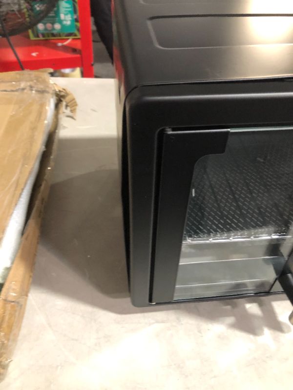 Photo 4 of ***NON FUNCTIONAL - DENTED - DOES NOT POWER ON - FOR PARTS***
ourmia Toaster Oven Air Fryer Combo 17 cooking presets 1700W