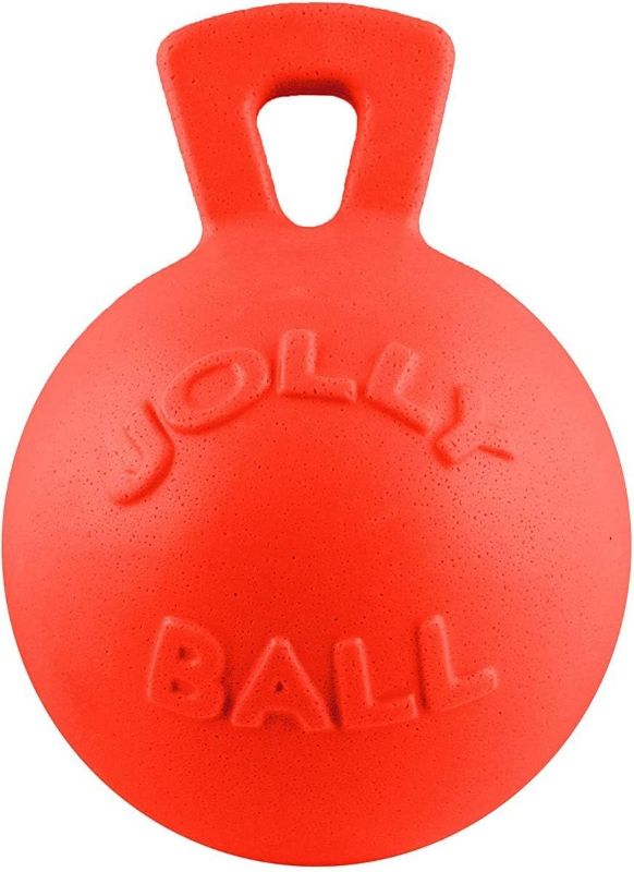Photo 1 of 
Jolly Pets Tug-n-Toss Heavy Duty Dog Toy Ball with Handle, 10 Inches/X-Large, Orange, Large Breeds