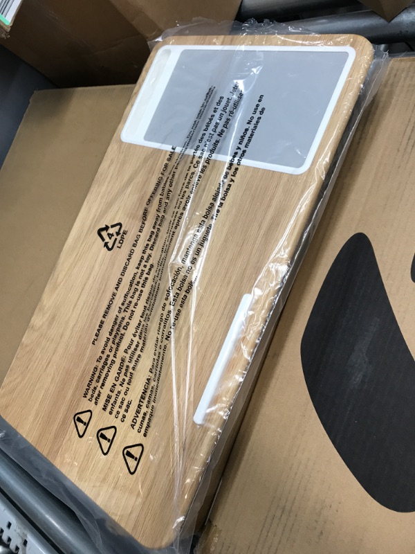 Photo 1 of LapGear Home Office Lap Desk with Device Ledge, Mouse Pad, and Phone Holder - Oak Woodgrain - Fits up to 15.6 Inch Laptops - Style No. 91589 Oak Woodgrain Right-Handed