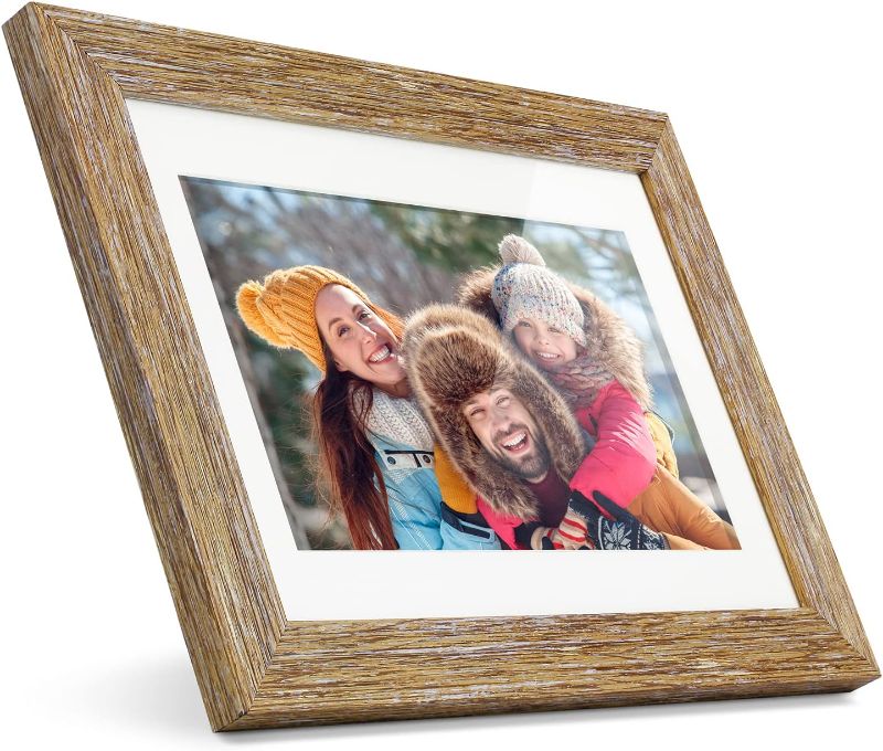 Photo 2 of Aluratek 10" WiFi Distressed Wood Digital Photo Frame with Touchscreen and 16GB Built-in Memory, USB/SD/SDHC Supported, Built-in Clock & Calendar 10" Distressed Wood Wifi