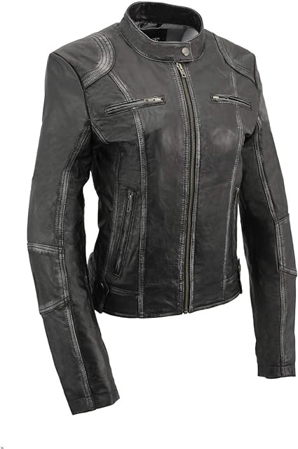 Photo 1 of Milwaukee Leather SFL2830 Women's Black Sheepskin Scuba Style Fashion Leather Jacket
