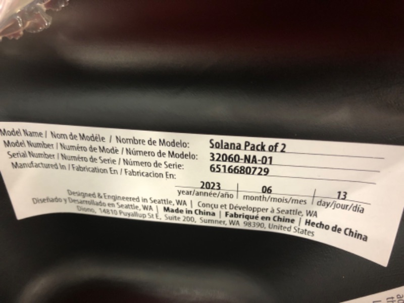 Photo 1 of Diono Solana 2022, No Latch, Pack of 2 Backless Booster Car Seats, Lightweight, Machine Washable Covers, Cup Holders, Charcoal Gray NEW! 2-Pack Charcoal Gray