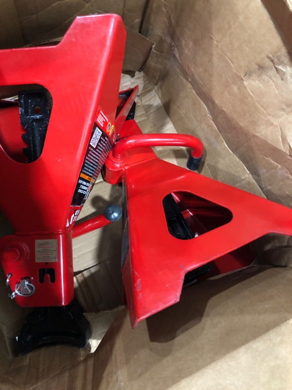 Photo 2 of BIG RED T46002A Torin Steel Jack Stands: Double Locking, 6 Ton (12,000 lb) Capacity, Red, 1 Pair Double Locking Red